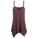 Women Summer Casual Spaghetti Strap Irregular Hem Camisole Plus Size Tank Top