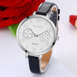 Women Fashion Simple Analog Quartz Slim Faux Leather Wrist Watch Decor Gift