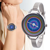 Ethnic Style Faux Leather Band Women Round Quartz Wrist Watch Jewelry Gift - ENSEIGNE DENIS