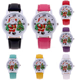 Women's Men's Santa Claus Christmas Faux Leather Analog Quartz Wrist Watch Gift