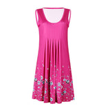 Flower Print Sleeveless Women Loose Summer Beach Evening Party Boho Mini Dress - ENSEIGNE DENIS