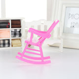 Mini Plastic Miniature Doll Furniture Rocking Chair Model Toy Gift for Dollhouse
