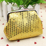 Fashion Women Sequins Buckle Mini Change Coin Purse Clutch Handy Wallet Bag