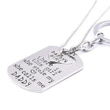 Father's Day Jewelry Love Heart Daughter Father Letter Printed Keychain Necklace