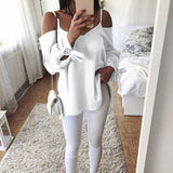 Solid Color Women Long Sleeve V-Neck Spring Summer Casual Strappy Blouse Top