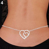 Women Sexy Rhinestone Butterfly Dance Body Belly Waist Chain Fashion Jewelry