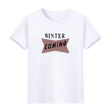 Winter Coming T-shirt Short Sleeve Crew Neck Cotton Men Summer Casual Top Tee