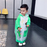 Lovely Cartoon Raincoat Children Kids Waterproof Poncho with Backpack Position
