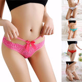 Sexy Women Briefs Solid Color Lace Floral Bowknot Low Rise Underwear Panties