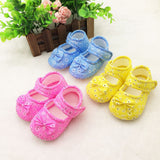 Infant Baby Girls Lovely Floral Printed Bow Soft Sole Toddles Shoes Prewalker