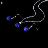 Lady Fashion Rhinestone Pendant Necklace Hook Earring Banquet Party Jewelry Set