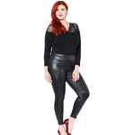 Women Faux Leather Stretch Skinny Pants Leggings Plus Size Slim Fashion Trousers