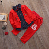 2pcs Toddler Baby Boys Kids Shirt Tops + Long Pants Clothes Outfits Gentleman Set