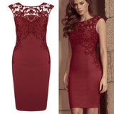 Women Sexy Hollow Lace Embroidery Slim Bodycon Zip Party Mini Dress Clubwear - ENSEIGNE DENIS