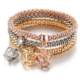3Pcs/Set Women Fashion Owl Tree Bracelets Rhinestone Pendant Bangle Jewelry Gift - ENSEIGNE DENIS