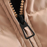 Solid Color Oversized Thick Parkas Zipper Pockets Overcoats
