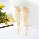 Fashion Star Tassel Dangle Ear Jacket Women Jewelry Cocktail Banquet Earrings