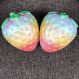 Cute Rainbow Strawberry Stress Relief Decor Squeeze Funny Slow Rising Kids Toy
