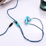 3.5mm In-Ear Headphone Sport Braided Cloth Rope Stereo Wired Earphone with Mic