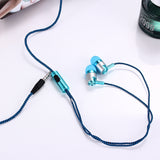 3.5mm In-Ear Headphone Sport Braided Cloth Rope Stereo Wired Earphone with Mic