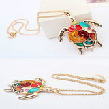 Multi-Color Tortoise Pendant Necklace Turtle Drop Hook Earrings Jewelry Set - ENSEIGNE DENIS