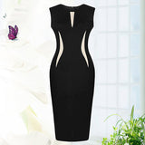 Women Fashion Slim Bodycon Sleeveless Party Cocktail Pencil Dress Black Vestido - ENSEIGNE DENIS