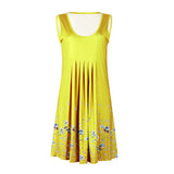 Flower Print Sleeveless Women Loose Summer Beach Evening Party Boho Mini Dress - ENSEIGNE DENIS