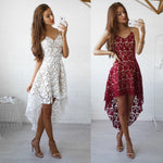 Women Fashion Summer Sleeveless V-Neck Lace Cocktail Party Short Mini Dress