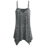 Women Summer Casual Spaghetti Strap Irregular Hem Camisole Plus Size Tank Top