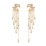 Fashion Star Tassel Dangle Ear Jacket Women Jewelry Cocktail Banquet Earrings