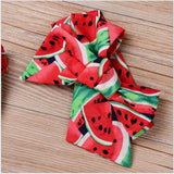 Lovely Watermelon Infant Baby Girls Romper Jumpsuit Headband Outfit Clothes Set