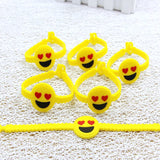 Novelty Cute Emoji Design PVC Rubber Wristband Bracelet Unisex Jewelry Gift