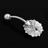 Sexy Retro Flower Crystal Navel Belly Button Ring Bar Body Piercing Jewelry