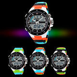Men Waterproof Sport Digital Analog Dual Time Alarm Date Chronograph Wrist Watch