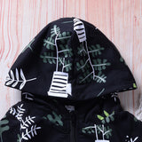 Fashion Autumn Baby Girls Boys Long Sleeve Hooded Leaves Romper Jumpsuit