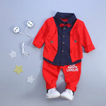 2pcs Toddler Baby Boys Kids Shirt Tops + Long Pants Clothes Outfits Gentleman Set