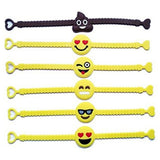 Novelty Cute Emoji Design PVC Rubber Wristband Bracelet Unisex Jewelry Gift
