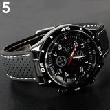 Men Fashion Silicone Band Round Dial Analog Quartz Wristwatch Sports Wrist Watch - ENSEIGNE DENIS