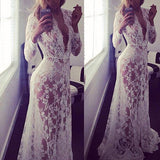 Women Sexy Evening Party Ball Lace Gown Formal Bridesmaid Long Maxi Dress