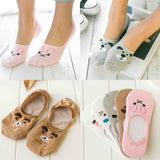 Cute Women Girl Bear Cat Dog Rabbit Invisible Low Cut No Show Loafer Boat Socks