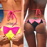 Women's Sexy Sweet Bowknot Strappy Side Bikini Bottom Summer Beach Swimwear - ENSEIGNE DENIS
