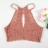 Women's Sexy Summer Sleeveless Blouse Casual Hollow Lace Vest Tank Crop Top