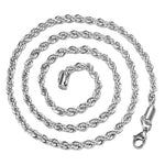 Women's Men's 925 Sterling Silver Twist Chain Necklace Charm Fashion Jewelry