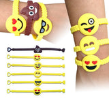 Novelty Cute Emoji Design PVC Rubber Wristband Bracelet Unisex Jewelry Gift
