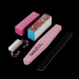 5Pcs Manicure Nail Care Tool Set Nail Beauty Nail Files Buffer Block Brush