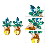 Lovely Shiny Glass Pineapple Fruit Ear Stud Earrings Women Girl Jewelry Gift