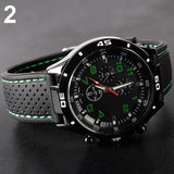 Men Fashion Silicone Band Round Dial Analog Quartz Wristwatch Sports Wrist Watch - ENSEIGNE DENIS