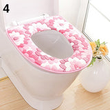 Bathroom Flower Pattern Soft Warm Toilet Cover Seat Lid Pad Mat Seat Cushion