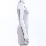 Women's Summer Fashion Casual High Neck Sleeveless Solid Mini T-shirt Dress