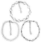 3Pcs Vintage Women Sequins Anklet Set Beach Style Foot Boho Jewelry Prom Gift